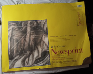 Strathmore Smooth Newsprint Paper Pad 18"X24"-50 Sheets -307-818  18x24"
