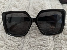 Bob Mackie 100 UV Protection Sunglasses, Black Frame with Gold Trim