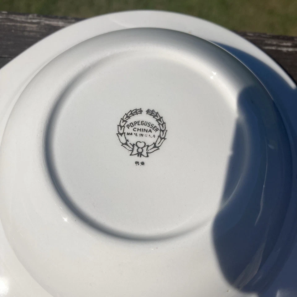 Tigelas de cereais Pope Gosser China 5 lugares EUA florais com gr. & Silver Accents #1219 - Imagem 4 de 4