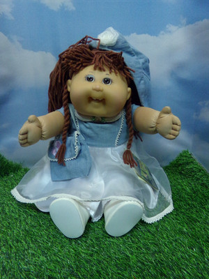 CABBAGE PATCH KID TRU GIRL PUPPE BLAU Kostüm mit Handtasche STRUMPFHOSE SCHUHE/Hut