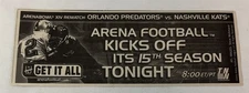April 13, 2001 newspaper ad~ Arena Football ORLANDO PREDATORS vs NASHVILLE KATS