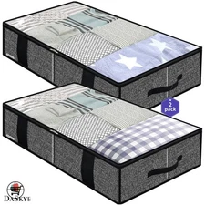 Functional Underbed Storage Solution - 2 Pack with Zippers and Clear View Window