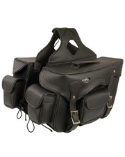 Milwaukee Leather Double Front Pocket Reflective Throw Over Saddle Bag - SH66602