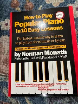 How To Play Popular Piano In 10 Easy Lessons - Norman Monath 1984 instruction 