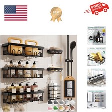 Shower Caddy 6-Pack, Advanced Rustproof Design, No Drilling Adhesive Shelves,...