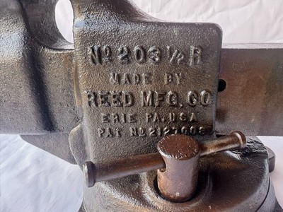 Vintage REED MFG CO 203 1/2 R BENCH VISE SWIVEL LOCK ERIE PA USA