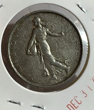 ⭐1961 FRANCE 5 FRANCS SILVER COIN, AU  ⭐