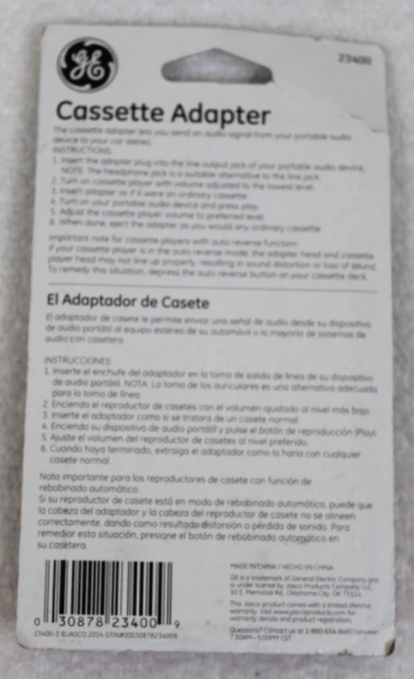 Adaptador de casete GE 5029 convertidor estéreo para automóvil 23400 (sellado) Foto 2 de 2
