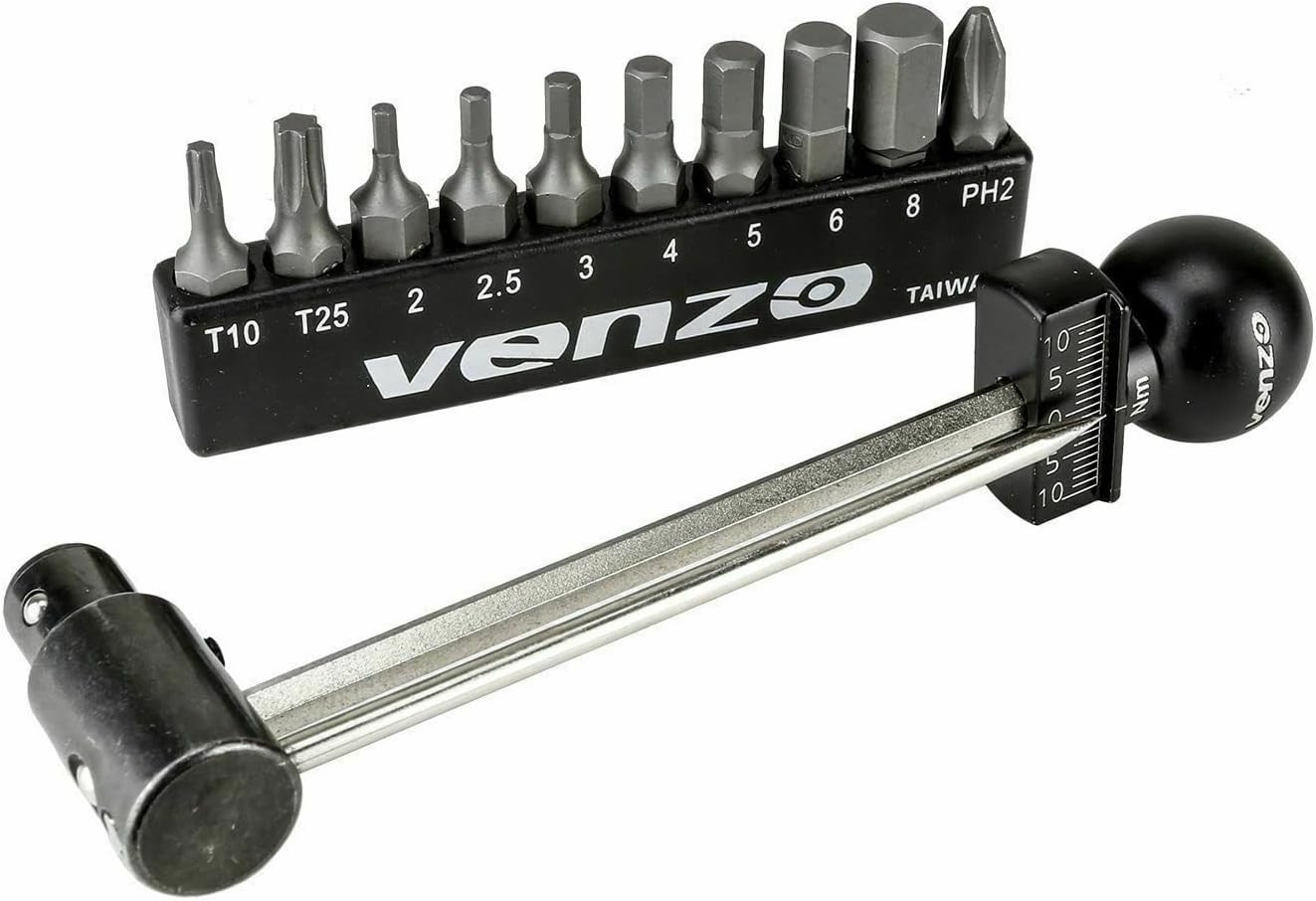 Venzo 1/4 Inch Driver Beam Torque Wrench Set - 2 to 10 Nm - 