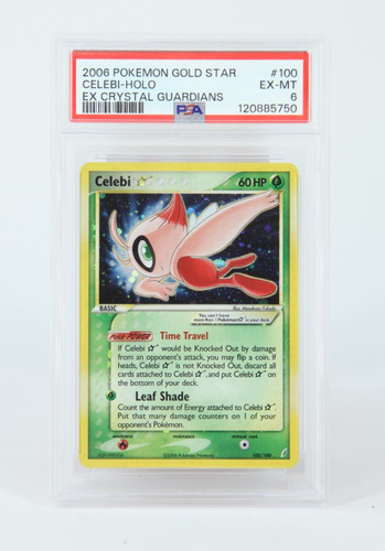PSA 6 Celebi Gold Star 100/100 EX Crystal Guardians Holo Pokemon Card