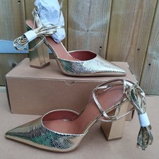 Uk 3.5/4 Gold Asos Design heeled  shoes footwear Brand new 
