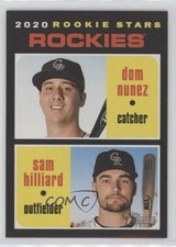 2020 Topps Heritage Rookie Stars Sam Hilliard Dom Nunez #123 fm0