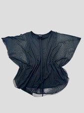 black batwing sheer mesh top blouse draped oversized layering 14 vamp retro 