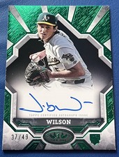 2025 Topps Tier One JACOB WILSON Break Out RC Auto Green Foil /49 Rookie - A's