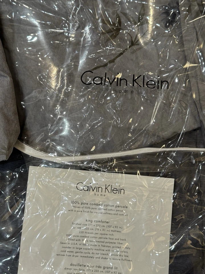 Edredón edredón separado y edredón Calvin Klein flores de bambú*RARO*usado tamaño king Foto 3 de 4