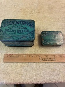 Vintage Edgeworth Extra High Grade Pipe Tobacco / Plug Slice Tins - Lot of 2