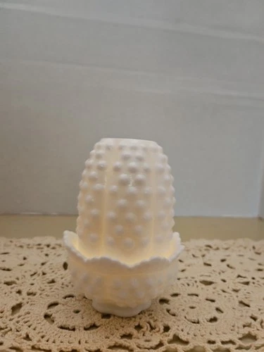 FENTON - MILK GLASS HOBNAIL  2-PIECE FAIRY LAMP - STUNNING!! Exc Vintage Cond!