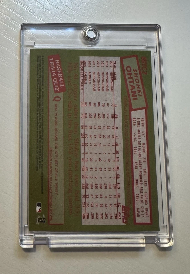 SHOHEI OHTANI Topps REFRACTOR Holo Foil '85 Variación Foto 2 de 2