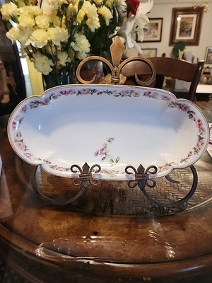 Antique Haviland Limoges ''Amstel''oval Pink  serving Platter France c1900-1920 