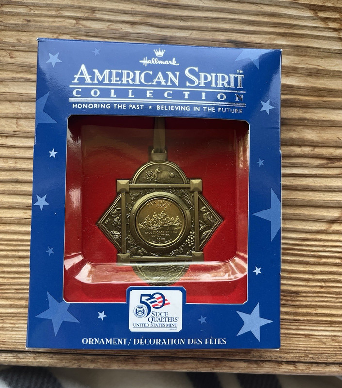 Hallmark American Spirit New Jersey George Washington Metal Ornament 1999 LE 3in