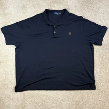 Polo Ralph Lauren Men's 4XB Black Short Sleeve Polo Shirt Colored Pony Design