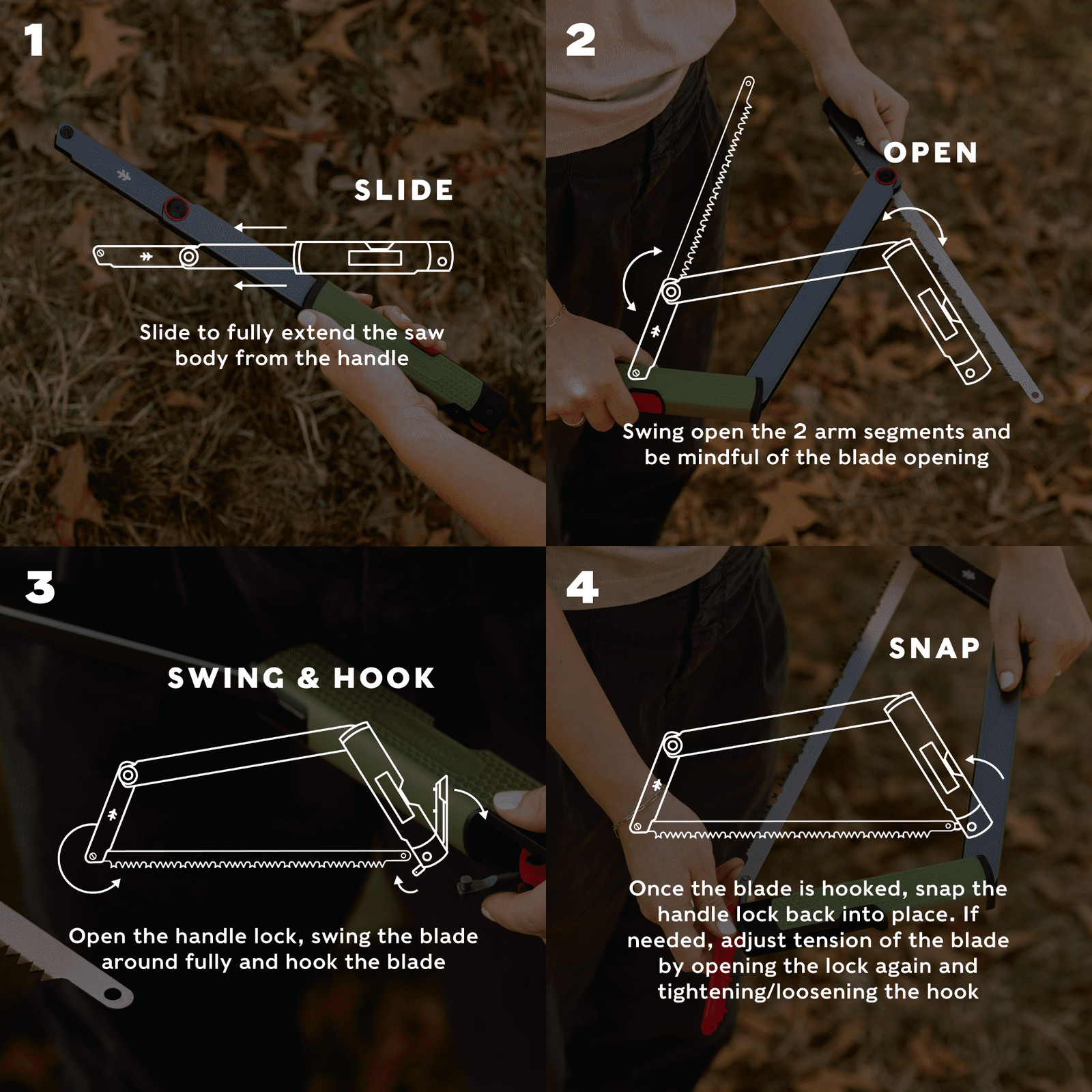 Swiss Tech Ändern Camp Folding Bow Saw, Lightweight, Packable,Non-slip handle 