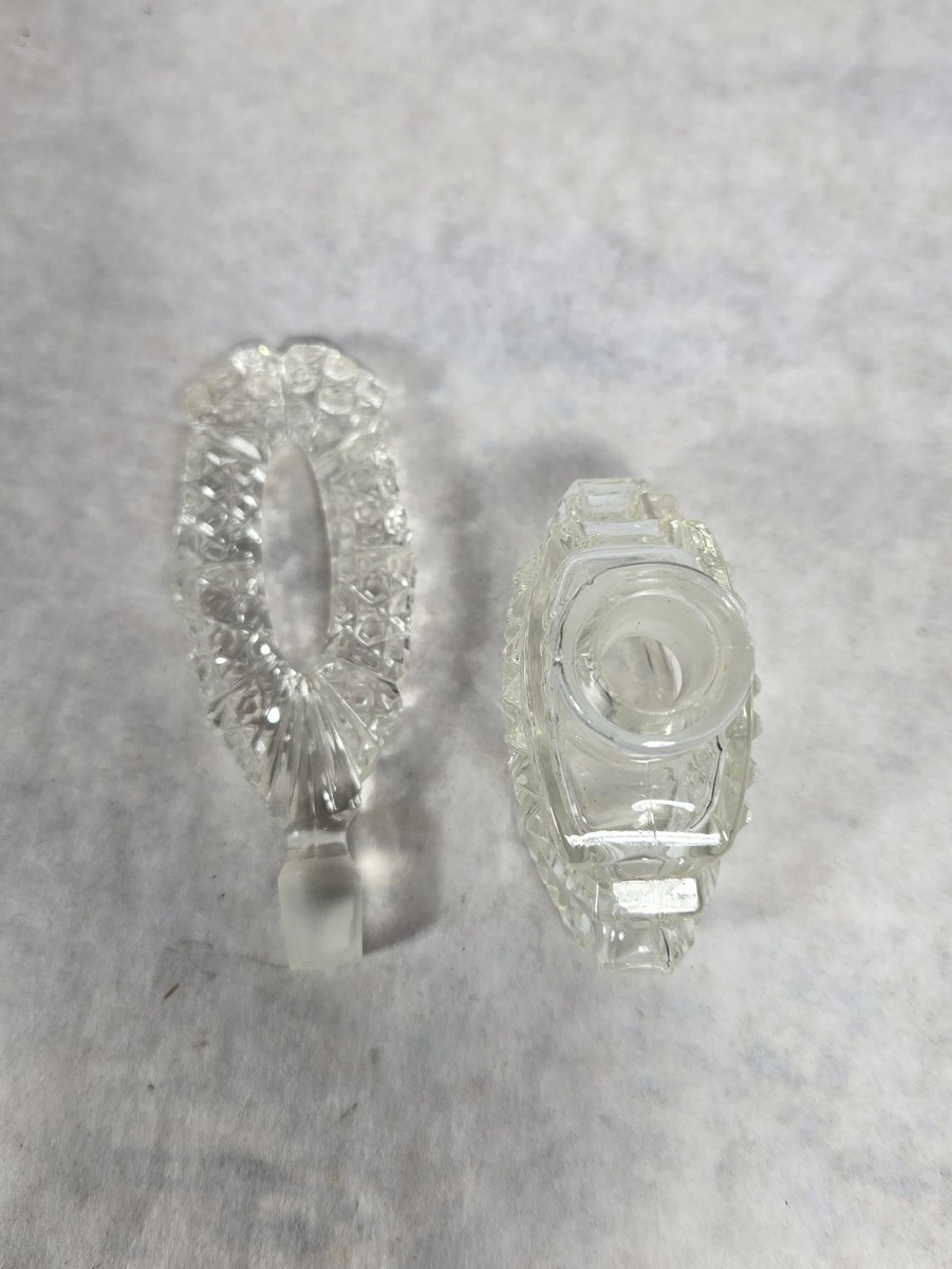 Lot Of 2 Vintage Czechoslovakia Art Deco Perfume Bottle Glass Stopper SEE PHOTOS View 2
