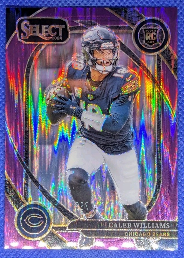 2024 Panini Select CALEB WILLIAMS RC #216 Purple Shock /360 Chicago Bears