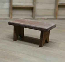 Dollhouse Miniature Rustic Wooden Bench by Sir Thomas Thumb
