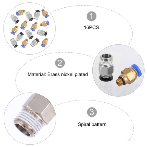 Adaptateur de raccord rapide pneumatique pour imprimante 3D, 16 pièces - Zdjęcie 8 z 12