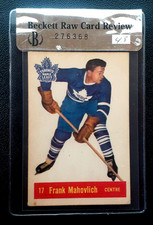 FRANK MAHOVLICH RC 1957-58 PARKHURST NHL #T17 BECKETT RAW CARD REVIEW 4.5  77103
