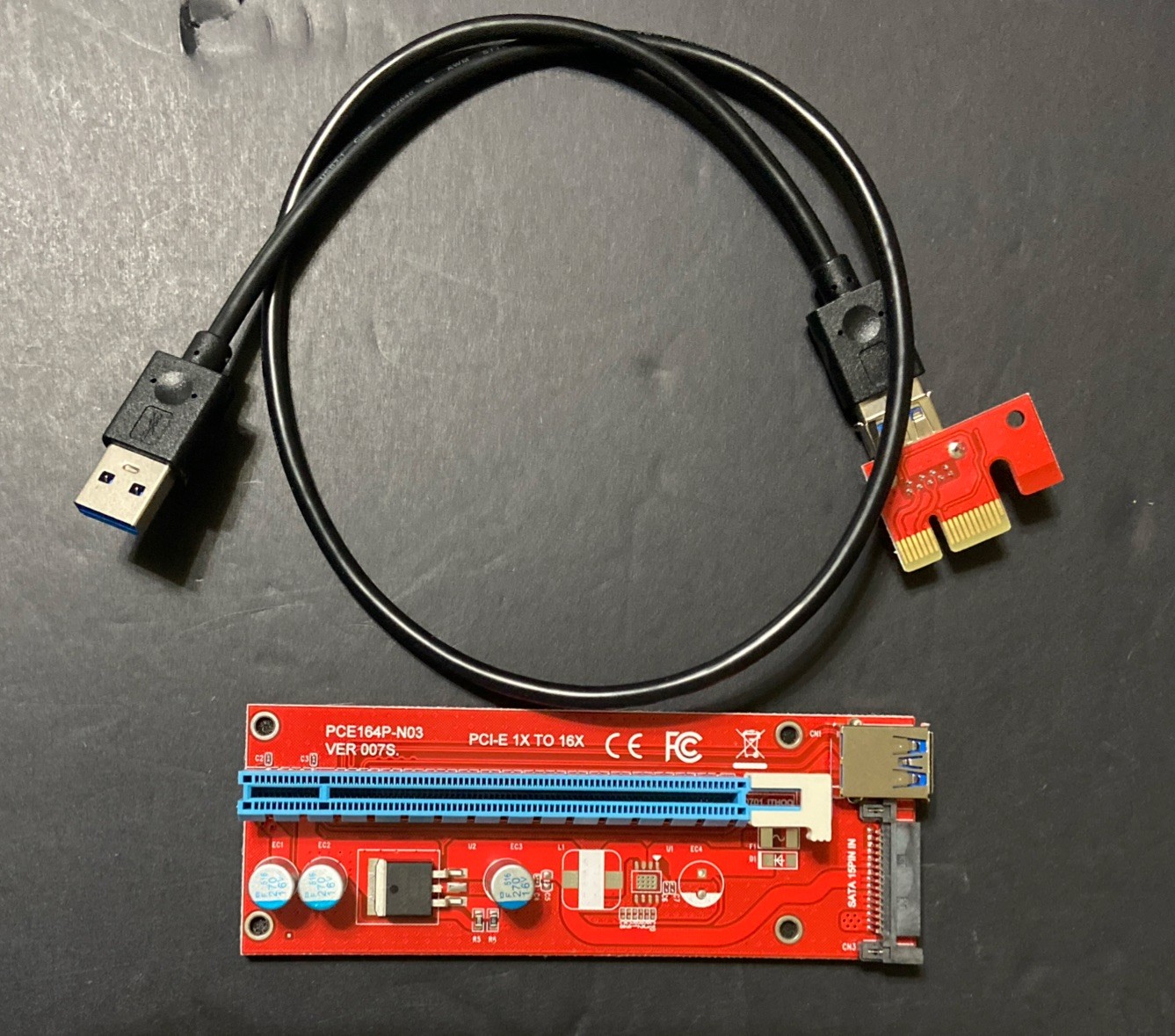 QTY 2 - PCI-E Riser Card PCIe 1x to 16x GPU Free Fast Shipping!