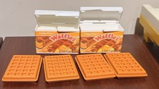 Vintage Fisher Price Play Food 4 Waffles with 2 Boxes