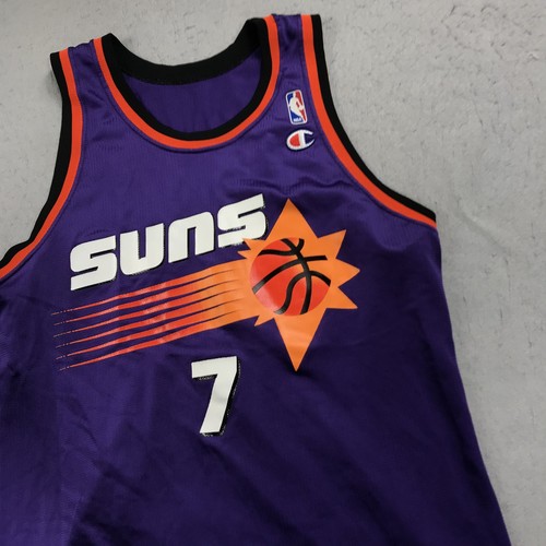 VINTAGE Phoenix Suns Jersey Mens 44 Purple Champion Kevin Johnson #7 NBA 90s - Picture 3 of 9