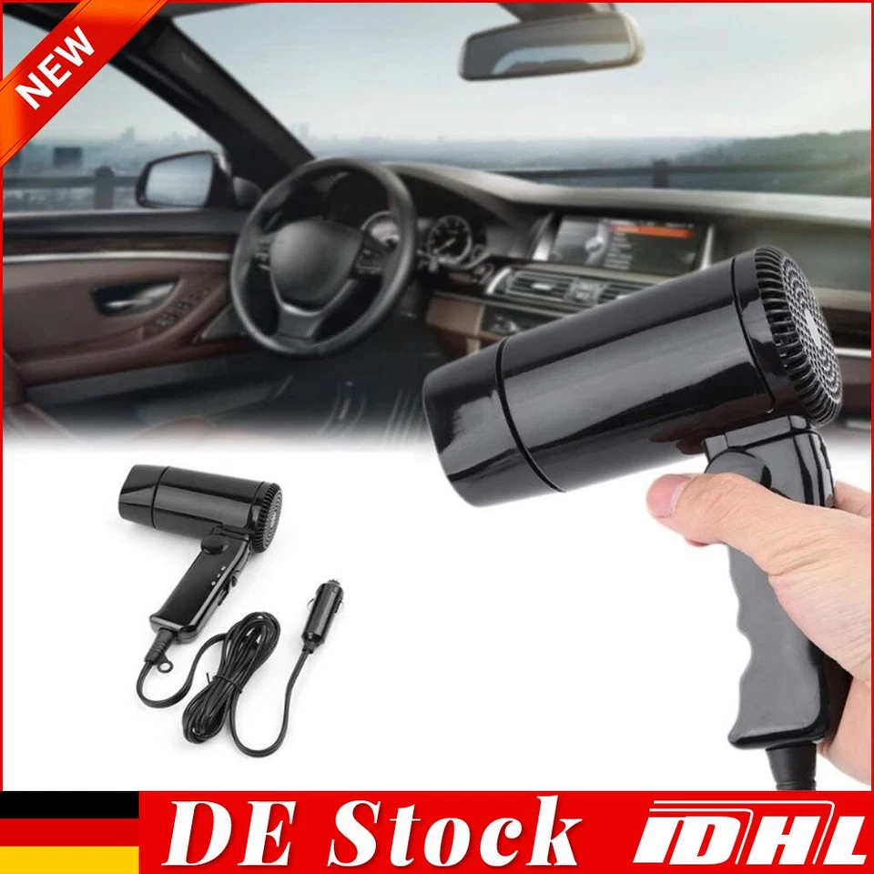 ZREE Profi Haartrockner Klappbar Ionen-Funktion Haarföhn Reisefön 210W schwarz 12v DE