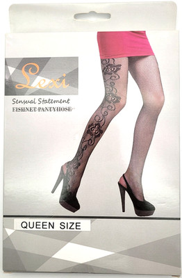 Lexi Black Floral Fishnet Pantyhose Queen Plus High Waist Sexy Tights DSK Corp