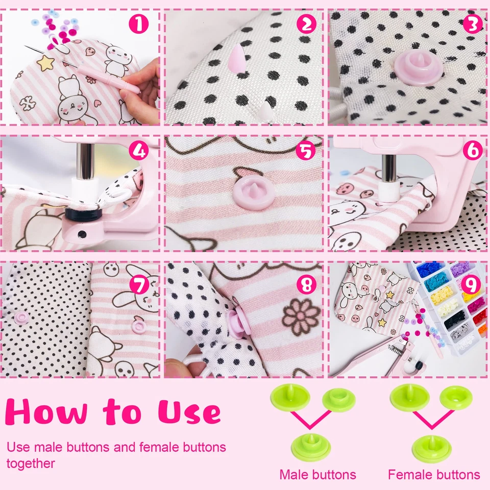 Cute Environmentally Friendly Resin Buttons+Installation Tools Handmade gift Set - Image 4 of 4