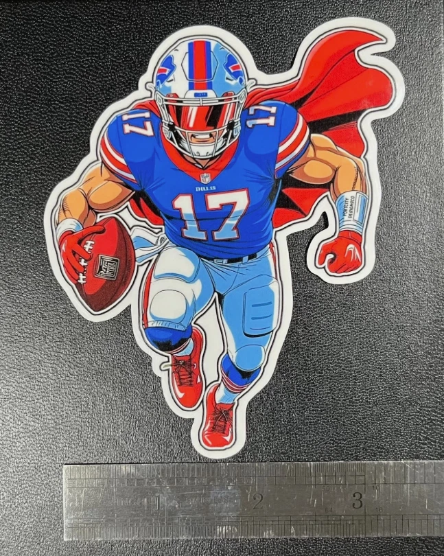 Juego de pegatinas de vinilo premium personalizadas de superhéroe de cómic Josh Allen - ¡Gran regalo! Foto 4 de 4