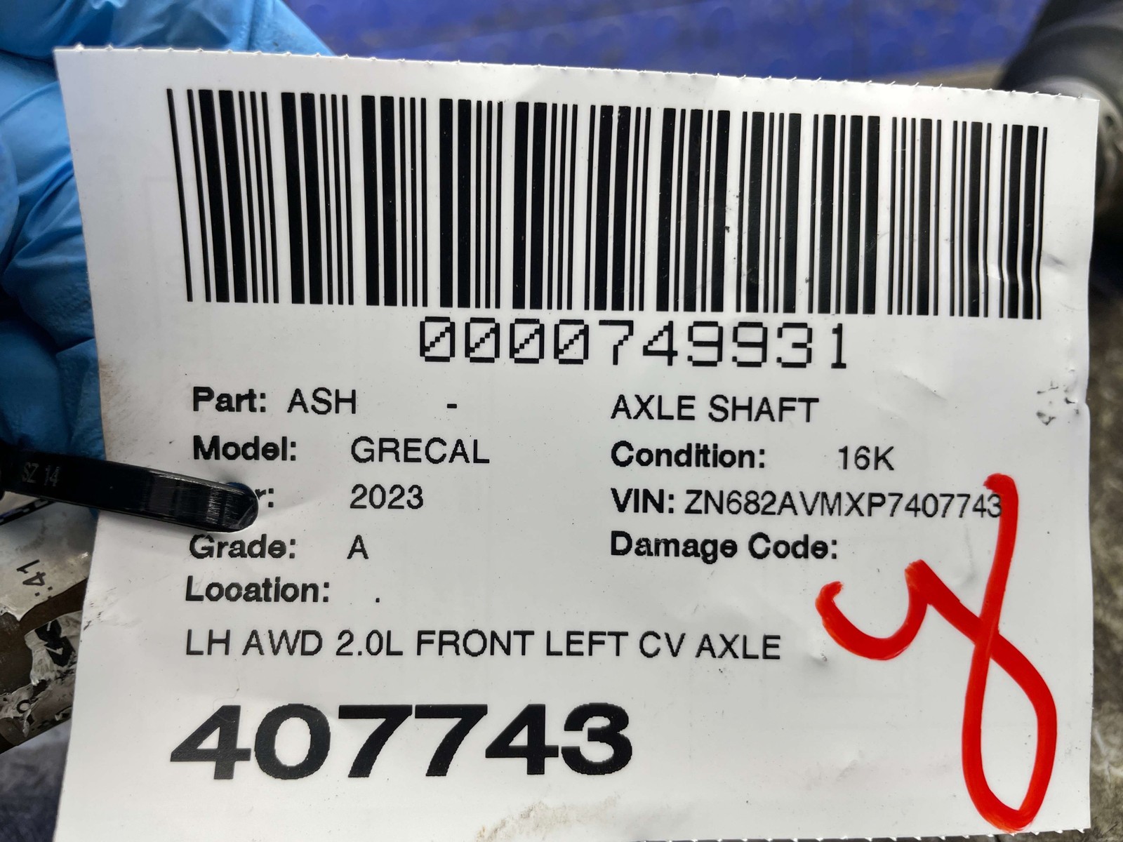 2023 2024 2025 2026 MASERATI GRECALE M182 OEM AWD 2.0L FRONT LEFT CV AXLE SHAFT