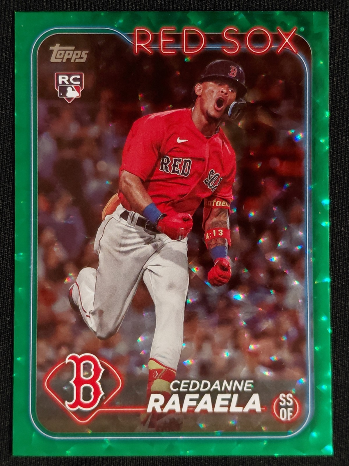 2024 Topps Series 1 Ceddanne Rafaela RC Rookie #313 Green Crackle Foil /499