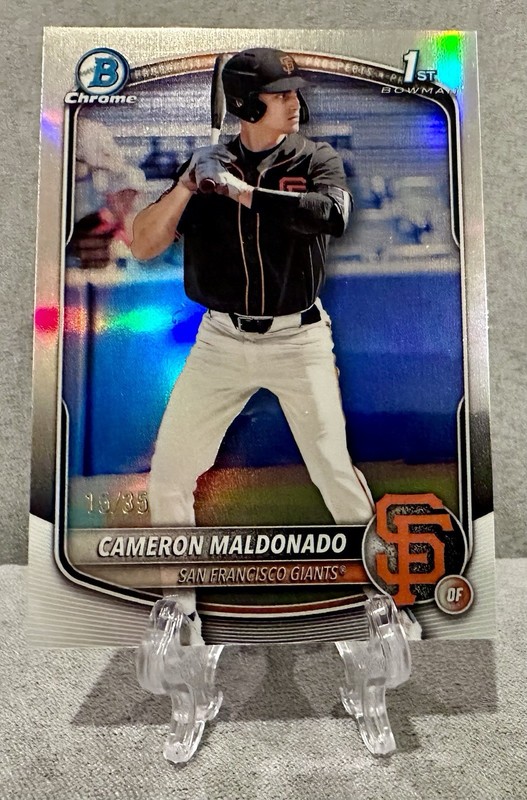 2025 Bowman Draft Cameron Maldonado Chrome LofoFractor/35 1st #BDC-99 Error Card
