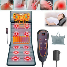Full Body Electric Massage Mat w/Heat Vibration Massage Pad Cushion Back Massage