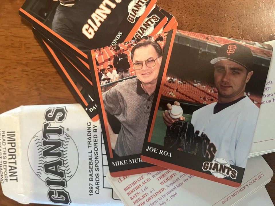 Tarjetas de béisbol Mothers Cookies 1998 de los Gigantes de San Francisco Foto 2 de 3