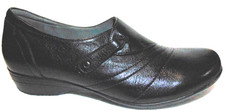 dansko WOMEN'S BLACK LEATHER PUMP UP SHOES SLIPON SIDE STRETCH STRAP ARCH 9.5-10