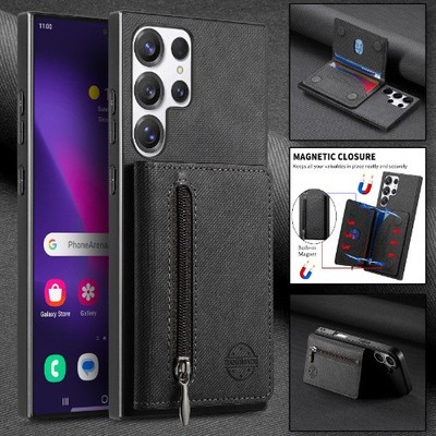 Für Samsung Galaxy S26 Ultra S25 S24 FE S23 Wallet Case Flip Leder Ständer Hülle
