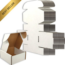 4x4x2 Inch White Shipping Boxes Corrugated Cardboard Mailer Box Set of 100 Small