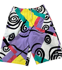 VTG Y2K Quicksilver Board Swim Shorts Long Jams Colorful USA RARE 70s Surf Skate