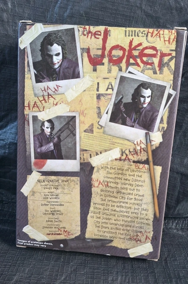 蝙蝠侠黑暗骑士小丑 Heath Ledger NECA DC 7 英寸人偶 NIB — 第 2/4 张图片