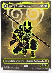 Aang, Swift Savior Borderless Neon Ink Foil - MTG Avatar