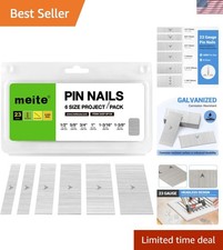 23 Gauge Pin Nails, Assorted 6 Sizes 1/2", 5/8", 3/4", 1", 1-3/16", 1-3/8" Mi...